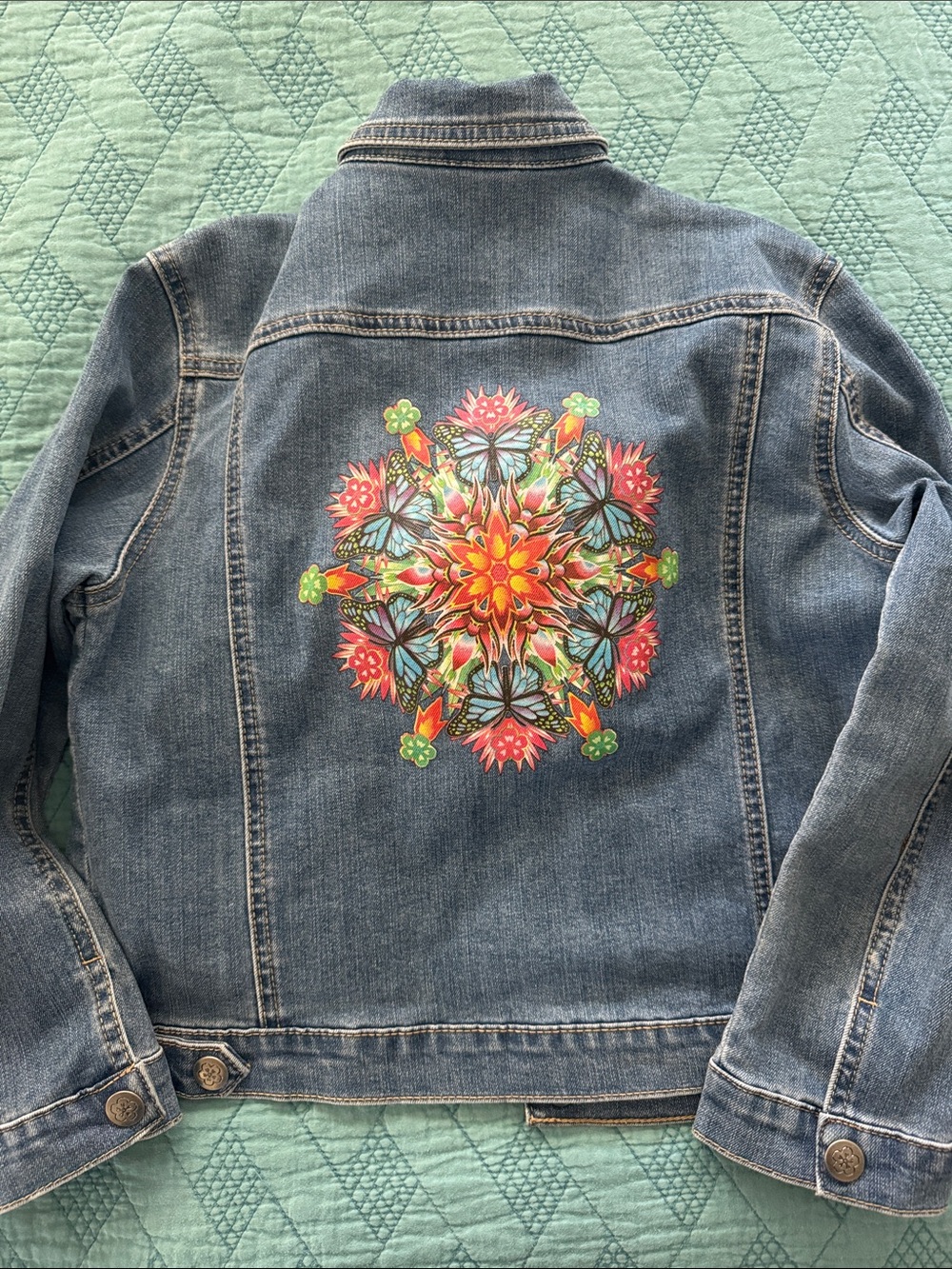 Disney Encanto Girls' Denim Jean Jacket in Faded Blue